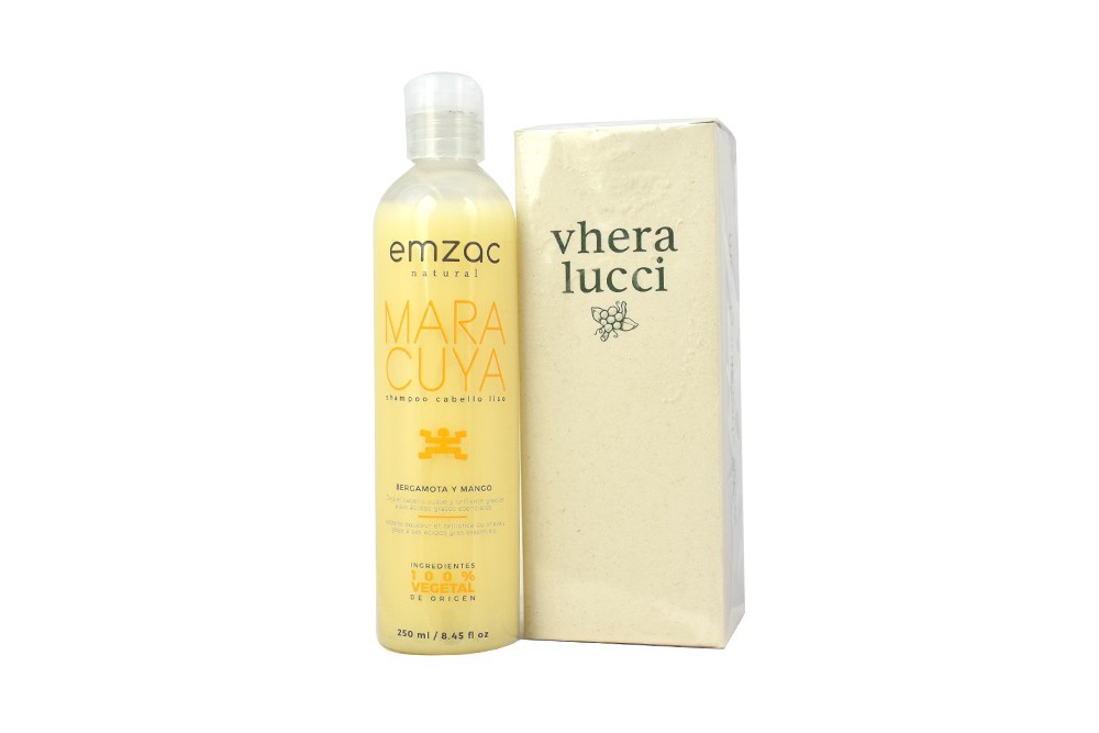 Shampoo 100 % Vegetal - Maracuyá Nutriente Frasco Con 250 mL y Leche Hidratante De Sacha Inchi En Botella Con 300 mL