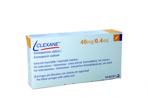 Clexane 40 Mg / 0.4 Ml Solución Inyectable Caja Con 2 Jeringas Prellenadas Rx Rx1 Rx4