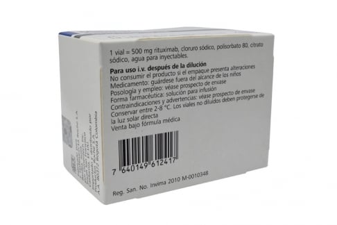 Comprar Mabthera 500 mg Ampolla X 50 mL En Farmalisto ...