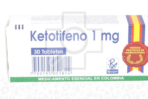 Ketotifeno 1 mg Caja Con 30 Tabletas Rx