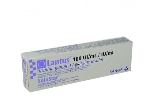 Lantus Solostar 100 U.I / mL Solución Inyectable Caja Con 1 Cartucho Con 3 mL  Rx Rx1 Rx3 Rx4