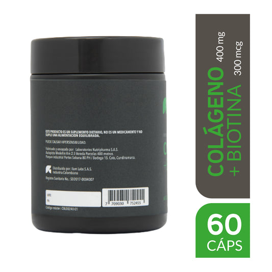 COLAGENO 400 MG + BIOTINA 300 MCG FRASCO 60 CAPSULAS BLANDAS RESUNDAY